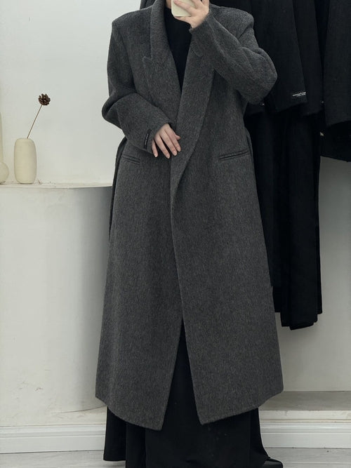 Sasha Longline Double-Sided Wool Overcoat