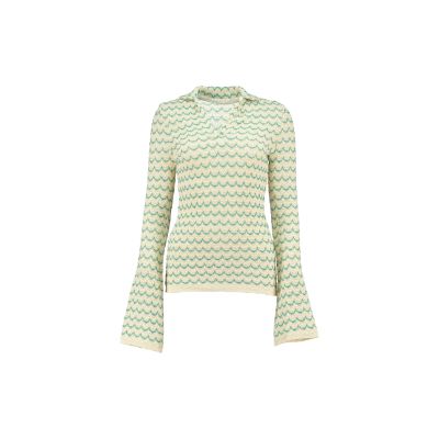 Sienna Wave-Textured Cotton Knit Shirt