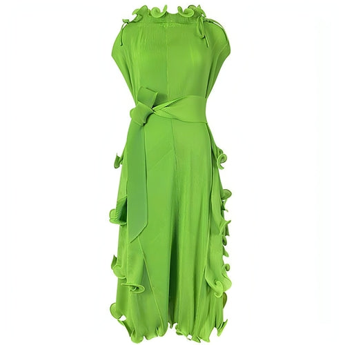 Iris Pleated Avant-Garde Midi Dress