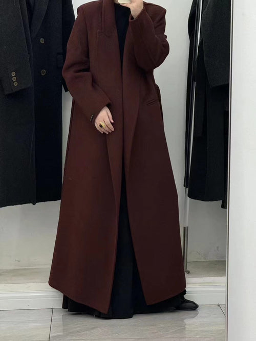 Sasha Longline Double-Sided Wool Overcoat