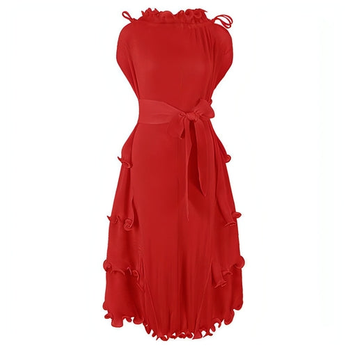 Iris Pleated Avant-Garde Midi Dress