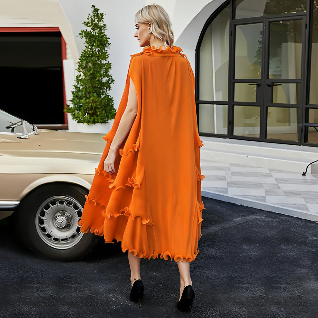 Iris Pleated Avant-Garde Midi Dress