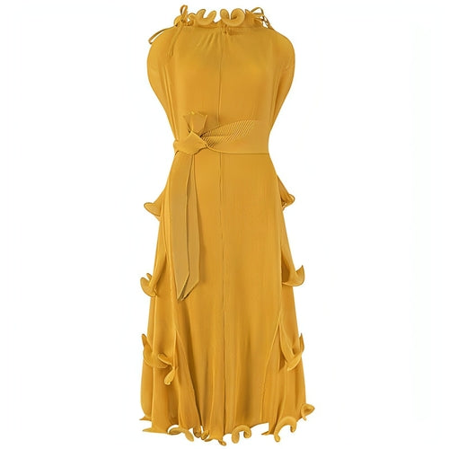 Iris Pleated Avant-Garde Midi Dress