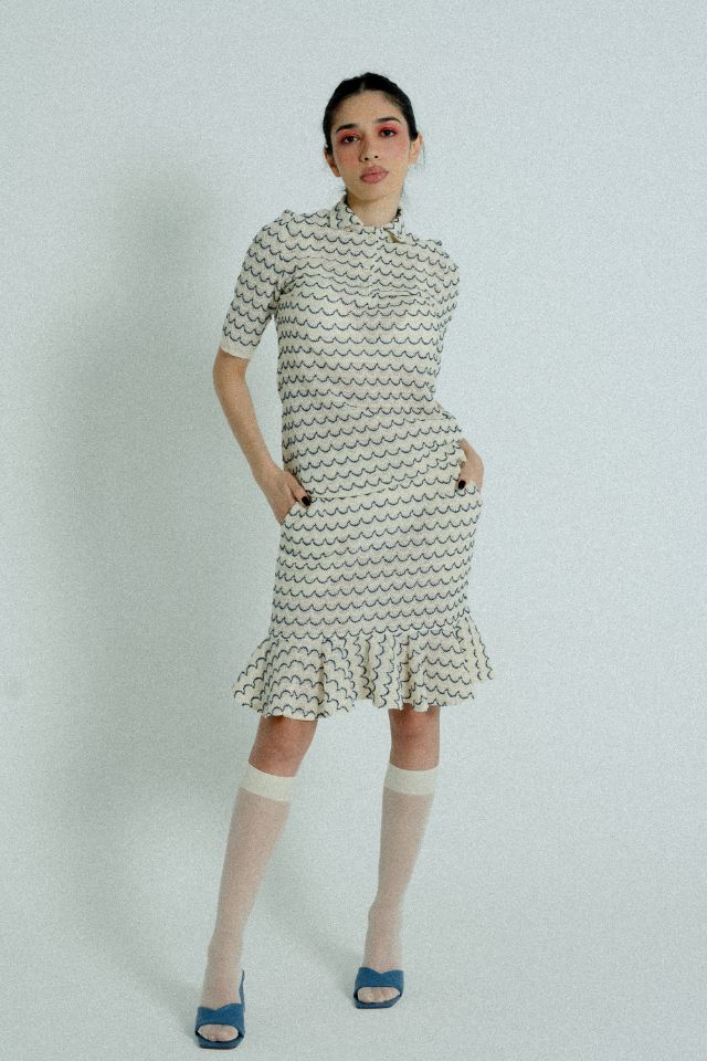Sienna Wave-Textured Knit Mini Skirt