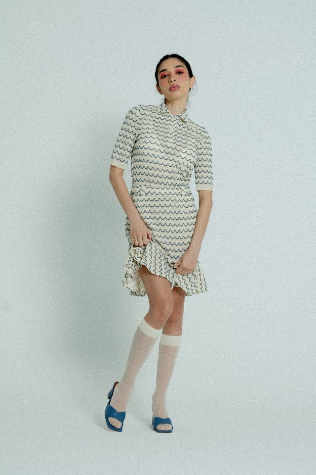 Sienna Wave-Textured Knit Mini Skirt