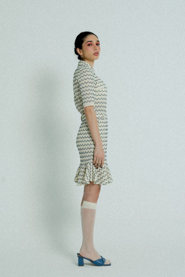 Sienna Wave-Textured Knit Mini Skirt