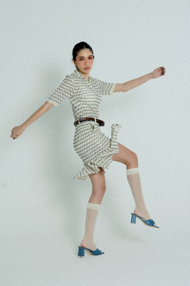 Sienna Wave-Textured Knit Mini Skirt