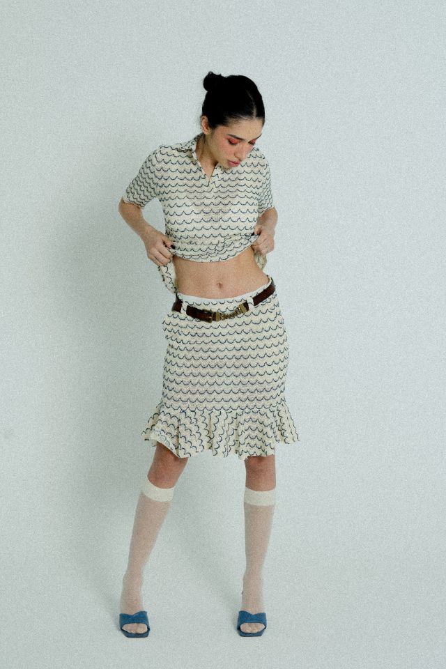 Sienna Wave-Textured Knit Mini Skirt