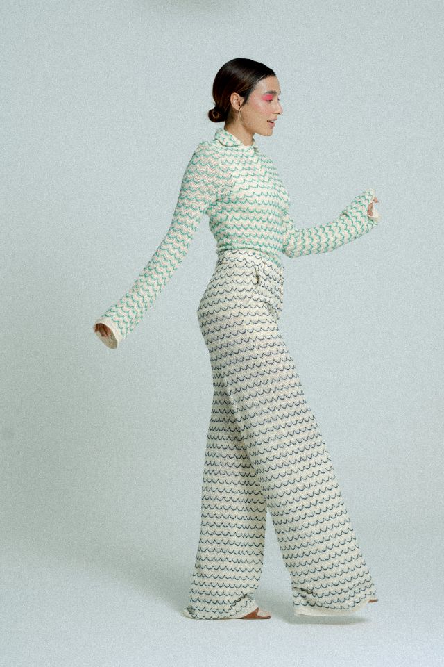 Sienna Wave-Textured Cotton Knit Shirt