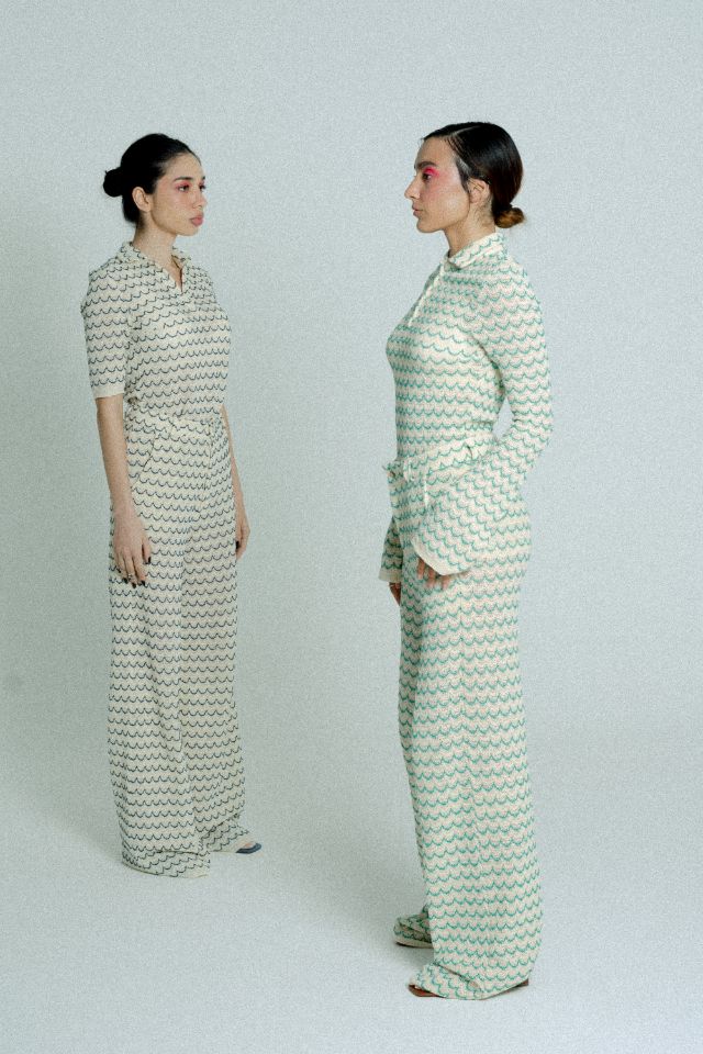Sienna Wave-Textured Cotton Knit Shirt