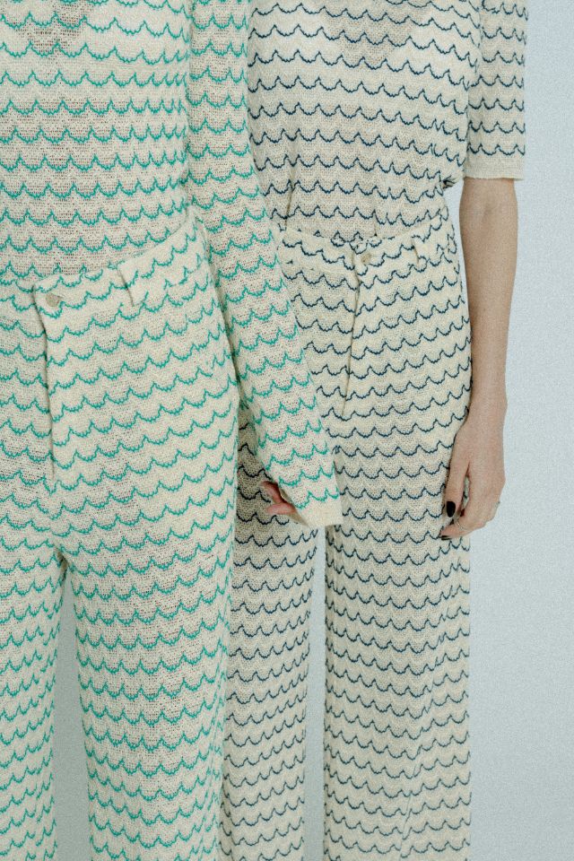 Sienna Wave-Textured Cotton Knit Shirt