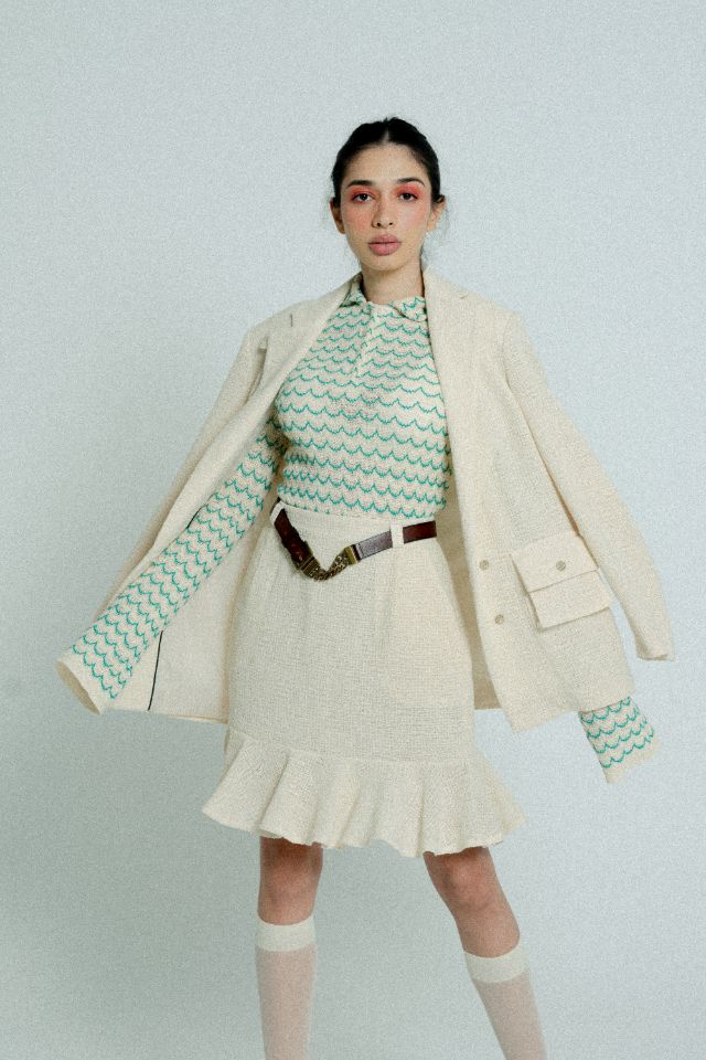 Sienna Wave-Textured Cotton Knit Shirt