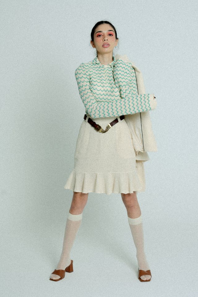 Sienna Wave-Textured Cotton Knit Shirt
