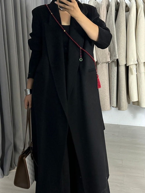 Sasha Longline Double-Sided Wool Overcoat
