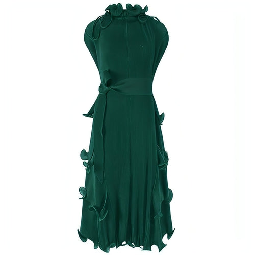Iris Pleated Avant-Garde Midi Dress