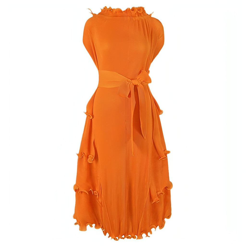Iris Pleated Avant-Garde Midi Dress