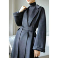 Women's Fashion Double-Sided Cashmere Water Ripple Coat – Luxury &